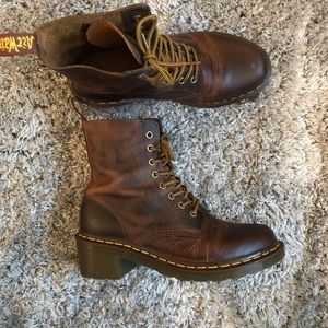 Dr Martens Brown distressed Clemency lace up boots